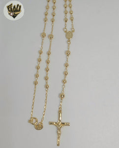 (1-3331-3) Gold Laminate - Miraculous Rosary Necklace - 22" - BGF.