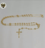 (1-3331-3) Gold Laminate - Miraculous Rosary Necklace - 22" - BGF.