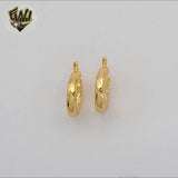 (1-2593-1) Gold Laminate - Small Carved Hoops - BGO