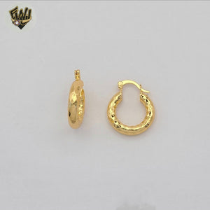 (1-2593-1) Gold Laminate - Small Carved Hoops - BGO