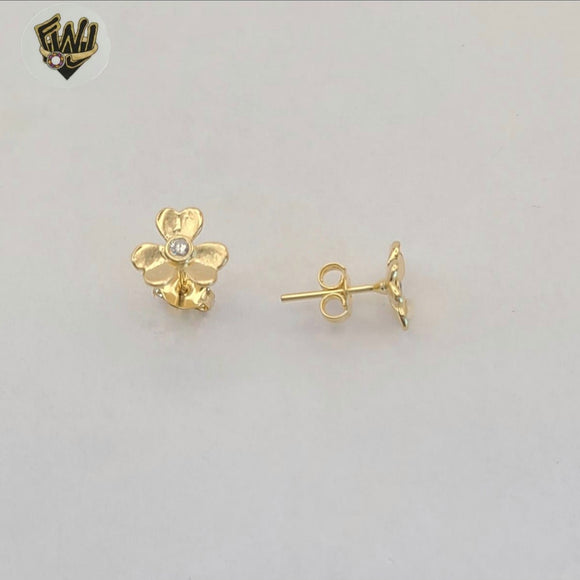 (1-1140-4) Gold Laminate -  Flower Stud Earrings - BGF