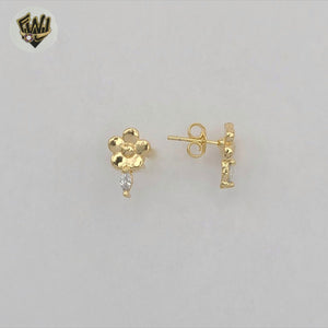 (1-1139-1) Gold Laminate -  Flower Stud Earrings - BGF