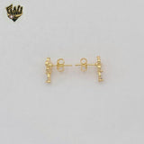 (1-1139-1) Gold Laminate -  Flower Stud Earrings - BGF