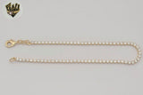 (1-0252) Gold Laminate - 2.5mm Tennis Anklet - 9" - BGF