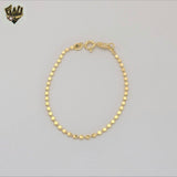 (1-0706-1) Gold Laminate - 2mm Flat Circles Bracelet - BGF