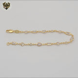 (1-0634) Gold Laminate - 5mm Zircon Link Bracelet - 7" - BGF