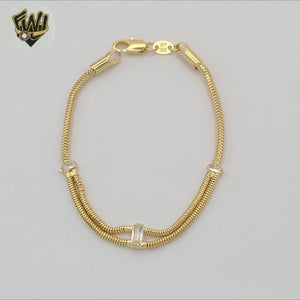 (1-0632) Gold Laminate - 2mm Snake Link Bracelet - BGF