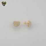 (1-1001) Gold Laminate - Heart Earrings - BGF