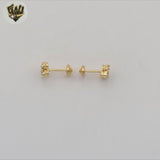 (1-1124-3) Gold Laminate - Kids Zircon Stud Earrings - BGF