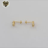 (1-1124-2) Gold Laminate - Kids Oval Stud Earrings - BGF