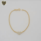 (1-0913) Gold Laminate - 2mm Rolo Link Bracelet - 7" - BGF