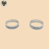 (2-5003-5) 925 Sterling Silver - Carved Band Ring