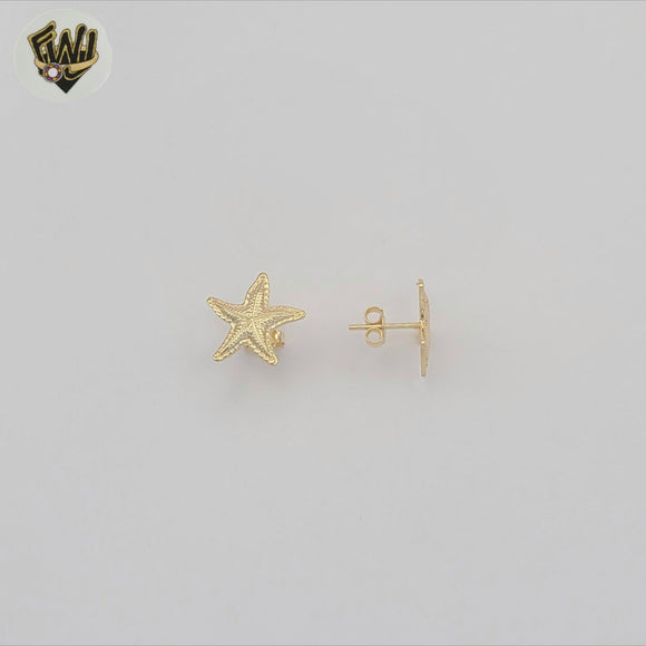 (1-1140-5) Gold Laminate -  Starfish Stud Earrings - BGF