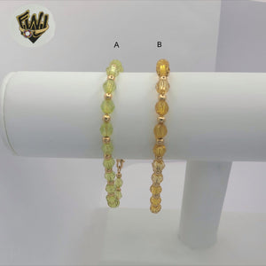 (1-3901-D) Gold Laminate - 5.5mm Beads Bracelet - 7.5" - BGF