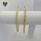 (1-3901-D) Gold Laminate - 5.5mm Beads Bracelet - 7.5" - BGF