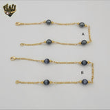 (1-3901-G) Gold Laminate - 6mm Beads Bracelet - 7.5" - BGF