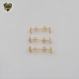 (1-1190-3) Gold Laminate - Trio Set Studs Earrings - BGF