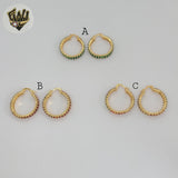 (1-2972-2) Gold Laminate - Colorful Zircon Hoops - BGO