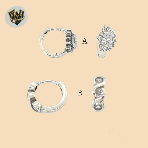 (2-4171) 925 Sterling Silver - Zircon Huggies.