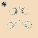 (2-4173) 925 Sterling Silver -Flower Huggies.