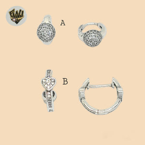 (2-4168) 925 Sterling Silver -Zircon Huggies.