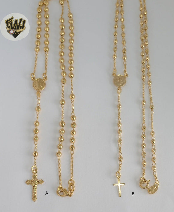 (1-3313-2) Gold Laminate - Benedict Rosary Necklace - 18