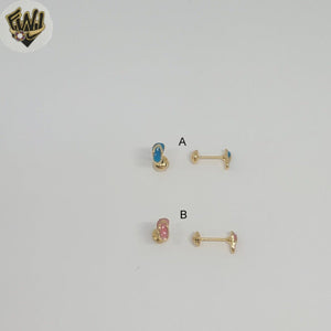 (1-1132-3) Gold Laminate -Kids Stud Earrings - BGF