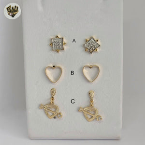 (1-1127-3) Gold Laminate - Studs Earrings - BGF