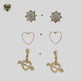 (1-1127-3) Gold Laminate - Studs Earrings - BGF