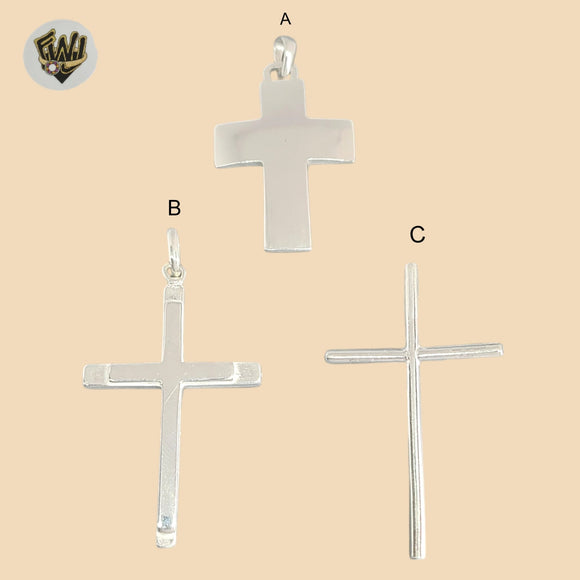 (2-1069) 925 Sterling Silver - Plain Cross Pendants.