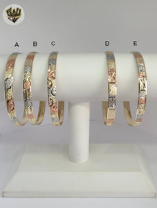 (1-4042) Laminado de oro - Brazaletes de tres tonos de 6 mm - Docena - BGO