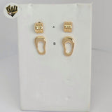 (1-1139) Gold Laminate - Stud Earrings - BGF