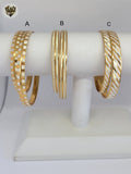 (1-4035) Gold Laminate - 6mm Two Tones Bangles - Dozen - BGO