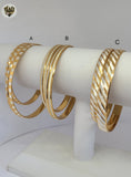 (1-4035) Gold Laminate - 6mm Two Tones Bangles - Dozen - BGO