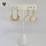 (1-1193) Gold Laminate - Dangling Earrings - BGO