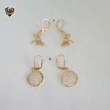 (1-1193) Gold Laminate - Dangling Earrings - BGO