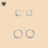 (2-4165) 925 Sterling Silver -Zircon Huggies.