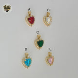 (1-2467-4) Gold Laminate - Zircon Heart Pendants - BGO