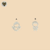 (2-1272) 925 Sterling Silver - Girl and Boy Pendants.