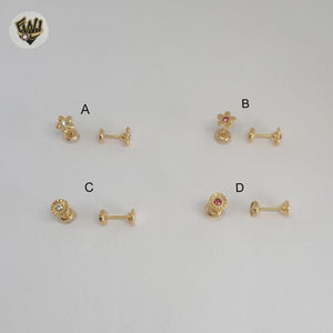 (1-1141) Gold Laminate -Kids Stud Earrings - BGF