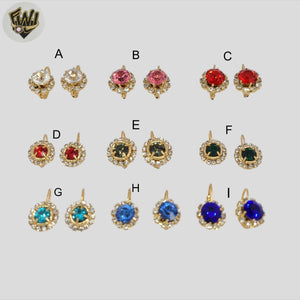 (1-1177) Gold Laminate - Zircon Earrings - BGF