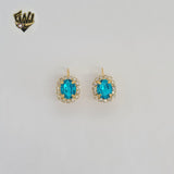 (1-1161-1) Gold Laminate - Zircon Dangle Earrings - BGO