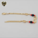 (1-0697) Gold Laminate - 4mm Curb Link Azabache Bracelet - BGF