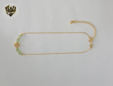 (1-0155) Gold Laminate -  Four Leaf Anklet - 10" - BGF