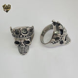 (4-0078) Acero inoxidable - Anillo para hombre con circonitas talladas.