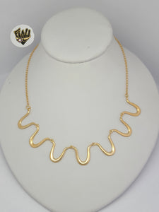 (1-6274) Gold Laminate - Wavy Necklace - BGF