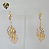 (1-1209-4) Gold Laminate - Leaf Long Earrings - BGF