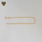 (1-0411-2) Gold Laminate - 1.5mm Rope Link Bracelet - BGF