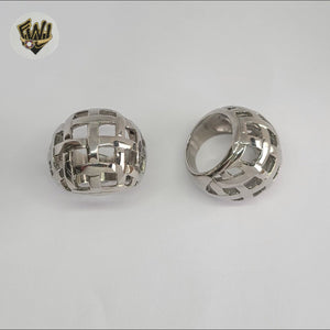 (4-0078) Acero inoxidable - Anillo para hombre con circonitas talladas.