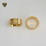 (4-0063-1) Stainless Steel - Greek Ring.